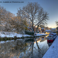 Buy canvas prints of Winter Snow on a Midlands Canal by Philip Brown