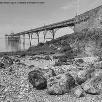 Buy canvas prints of Clevedon Pier 1869, UK, B&W Version by Philip Brown