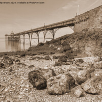 Buy canvas prints of Clevedon Pier 1869, UK, Sepia Version by Philip Brown