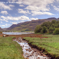 Buy canvas prints of Boat near Loch Long in Scotland, Panoramic by Philip Brown