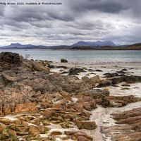 Buy canvas prints of Mellon Udrigle with mountain views at Dusk by Philip Brown