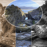 Buy canvas prints of Through the rocks to the mountains, Wales by Philip Brown