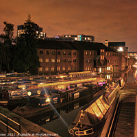 Buy canvas prints of Birmingham Canals at Night, UK - 001 by Philip Brown