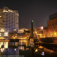 Buy canvas prints of Birmingham Canals at Night, UK - 002 by Philip Brown