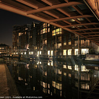 Buy canvas prints of Birmingham Canals at Night, UK - 003 by Philip Brown