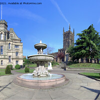 Buy canvas prints of St Peters Gardens and Fountain, Wolverhampton, UK by Philip Brown