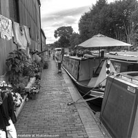Buy canvas prints of Wash day on the Stourport Canal, B&W version by Philip Brown