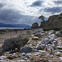 Buy canvas prints of Rocky Beach at dusk, Lleiniog Penmon, Anglesey by Philip Brown