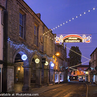 Buy canvas prints of Much Wenlock Christmas lights, Panorama by Philip Brown