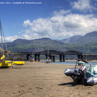 Buy canvas prints of Barmouth Beach and Bridge by Philip Brown