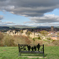 Buy canvas prints of Overlooking The Town of Ludlow in Shropshire - Portrait by Philip Brown