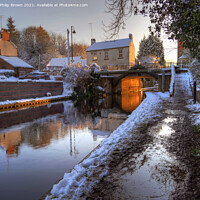 Buy canvas prints of The Staffordshire & Worcestershire Canal, Wolverhampton in Snow  by Philip Brown