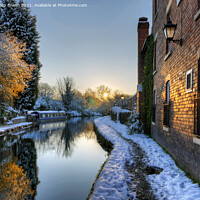 Buy canvas prints of Canal in Winters Snow, Wolverhampton by Philip Brown