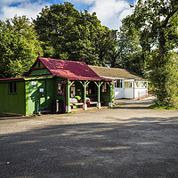 Buy canvas prints of Corrie GC Clubhouse & Tearoom by David Brookens