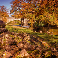 Buy canvas prints of The Bridge at Kettlewell in Wharfedale by David Brookens