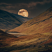 Buy canvas prints of Moon and Glencoe by Duncan Loraine