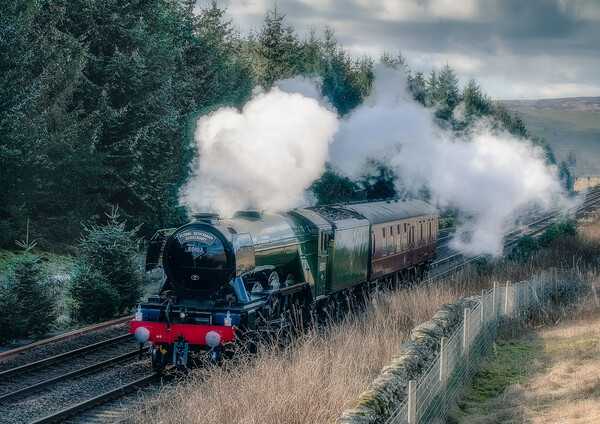 Flying Scotsman - Steam Train Picture Board by Duncan Loraine