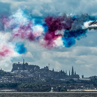 Buy canvas prints of Red Arrows over Edinburgh by Duncan Loraine