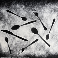 Buy canvas prints of the imprint of some cutlery by Sergio Delle Vedove