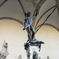 Buy canvas prints of Perseus with the head of Medusa statue in Florence, Italy by Sergio Delle Vedove
