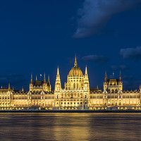 Buy canvas prints of The parliament building at sunset in Budapest. by Sergio Delle Vedove