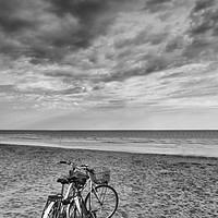 Buy canvas prints of bicycles on the beach by Sergio Delle Vedove