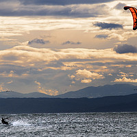 Buy canvas prints of kitesurfing on the sea by Sergio Delle Vedove