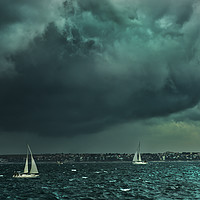 Buy canvas prints of The thunderstorm on the sea by Sergio Delle Vedove