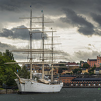 Buy canvas prints of sailing ship anchored in Stockholm by Sergio Delle Vedove
