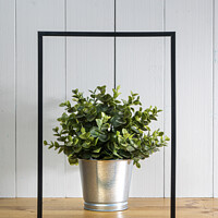 Buy canvas prints of A blank black frame  and a flowerpot by Sergio Delle Vedove
