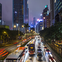 Buy canvas prints of Hong Kong downtown at night  by Sergio Delle Vedove