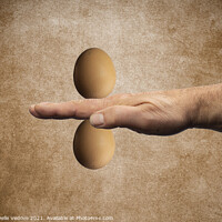 Buy canvas prints of two eggs on the hand by Sergio Delle Vedove