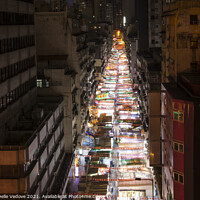 Buy canvas prints of Night Street market in Hong Kong   by Sergio Delle Vedove