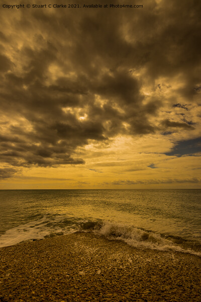 Cloudy seascape Picture Board by Stuart C Clarke
