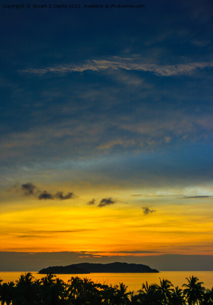 Borneo sunset Picture Board by Stuart C Clarke