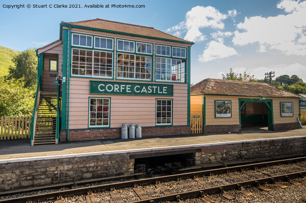 Corfe Castle train station Picture Board by Stuart C Clarke