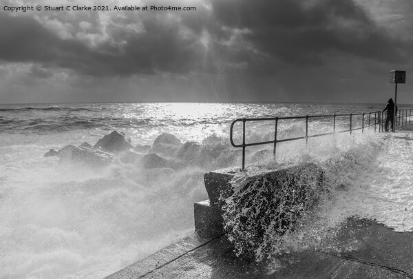Stormy seas Picture Board by Stuart C Clarke