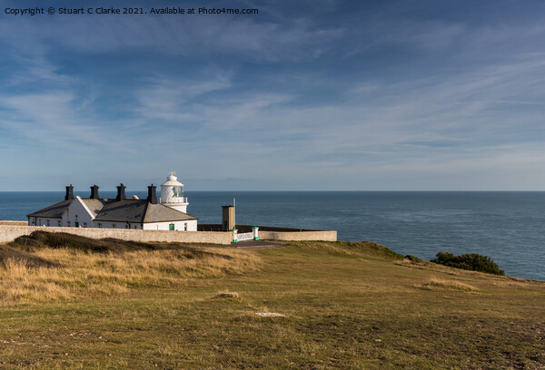 Anvil Point lighthouse Picture Board by Stuart C Clarke