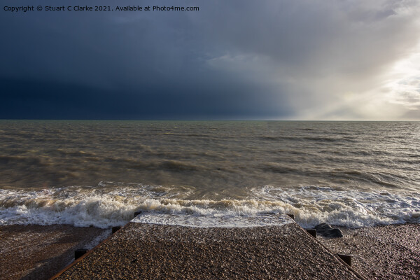 Stormy seascape Picture Board by Stuart C Clarke