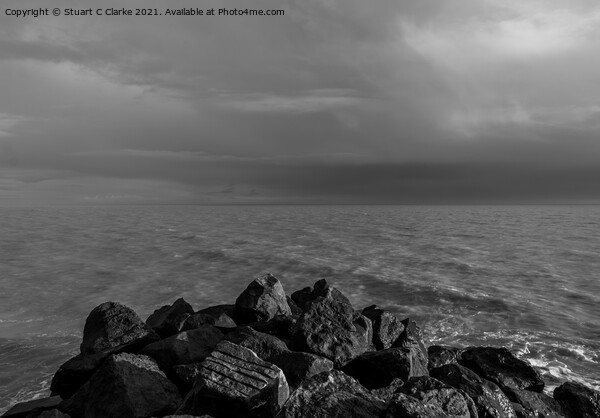 Stormy seascape Picture Board by Stuart C Clarke