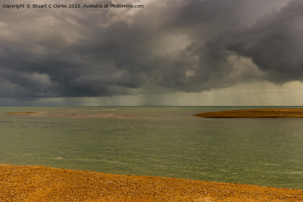 Stormy Pagham Picture Board by Stuart C Clarke