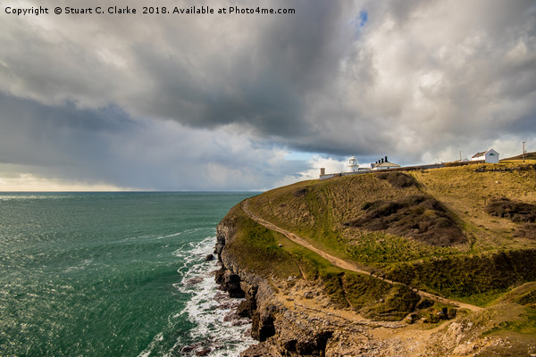 Anvil Point Lighthouse Picture Board by Stuart C Clarke
