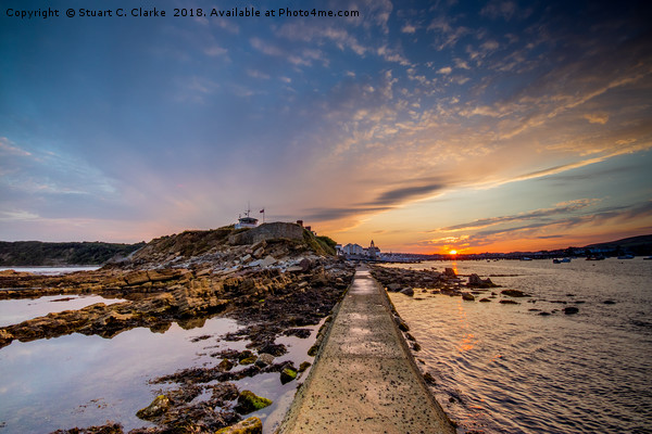 Peveril Point sunset, Swanage Picture Board by Stuart C Clarke