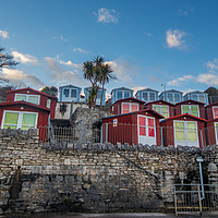 Buy canvas prints of Beach huts, Swanage by Stuart C Clarke