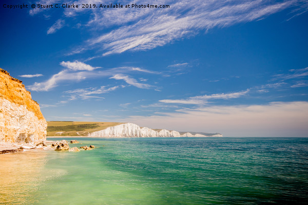 Seven Sisters Country Park Picture Board by Stuart C Clarke