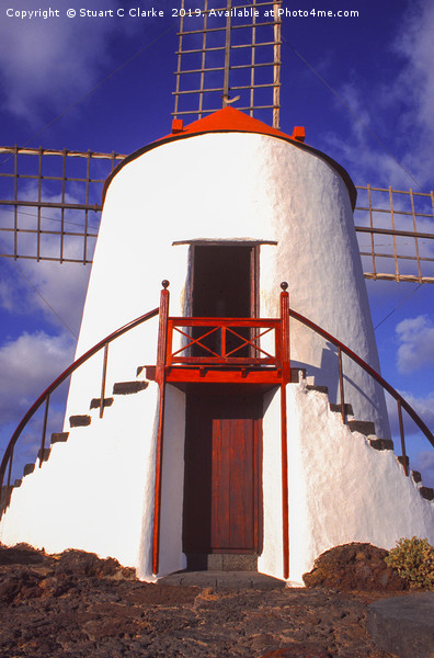 Windmill César Manrique Picture Board by Stuart C Clarke