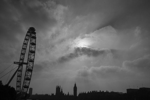 London Eye silhouette Picture Board by Stuart C Clarke