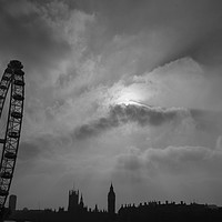 Buy canvas prints of London Eye silhouette by Stuart C Clarke