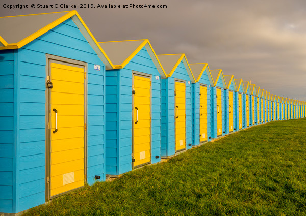 Bognor Beach Huts Picture Board by Stuart C Clarke