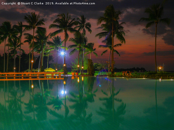 Pool reflections in Thailand Picture Board by Stuart C Clarke